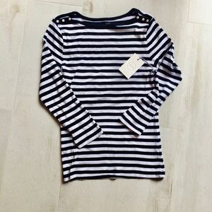 1901 STRIPED TOP  NAVY/WHITE
